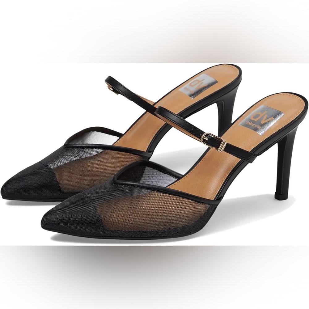 Dolce Vita mesh pointed toe, heel with gold clasp
